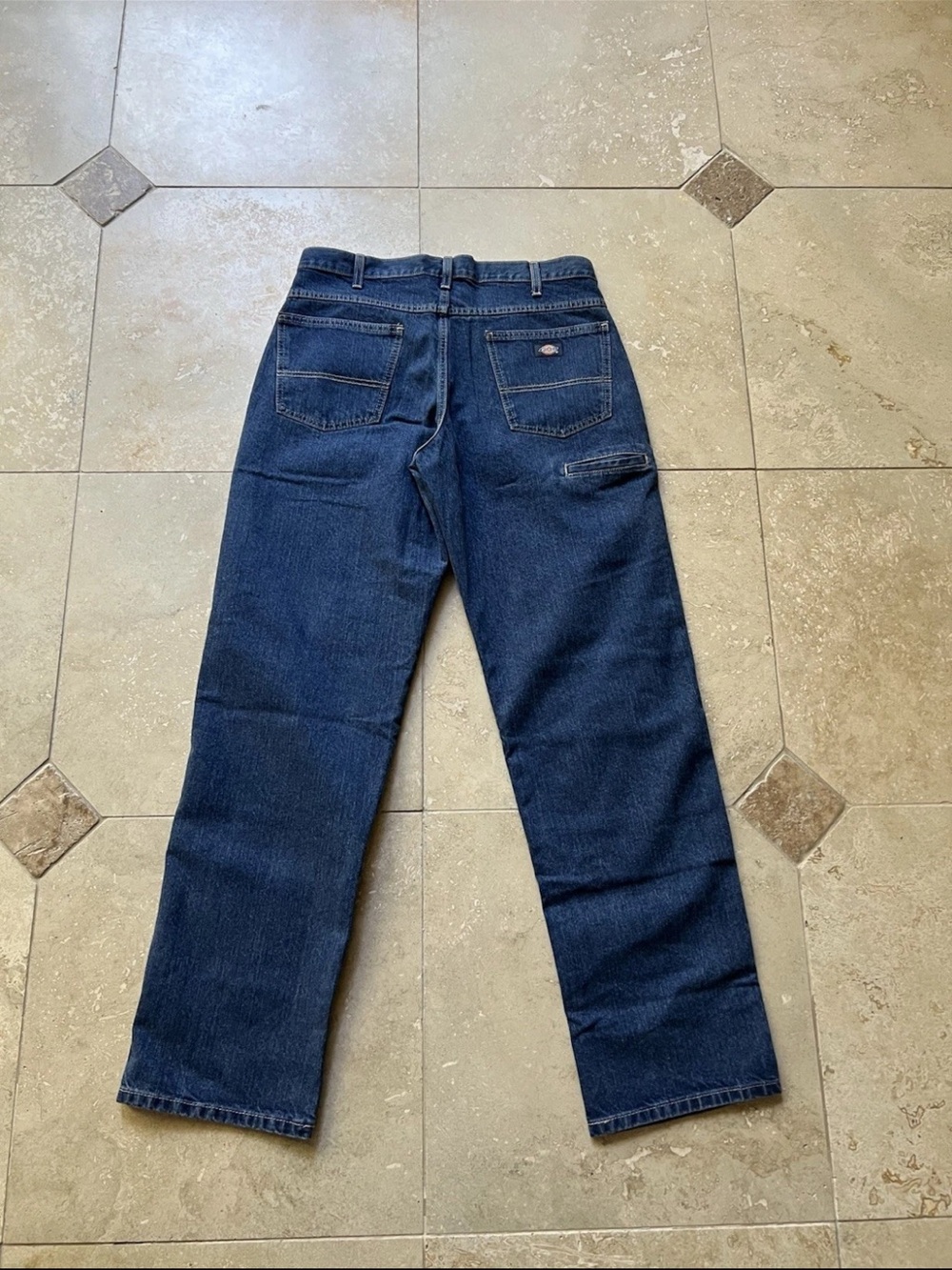 Dickies Mens Denim Double Knee Carpenter Workwear Pants Size 34 - Picture 3 of 5
